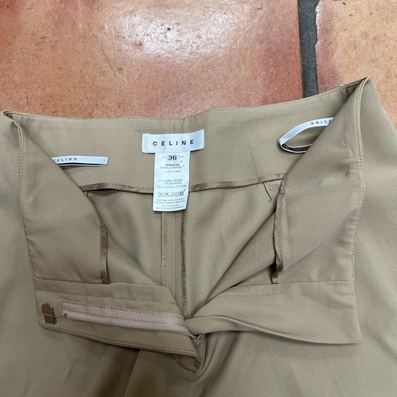 Celine Vintage Wide Leg Tan Trousers - Picture 3 of 12